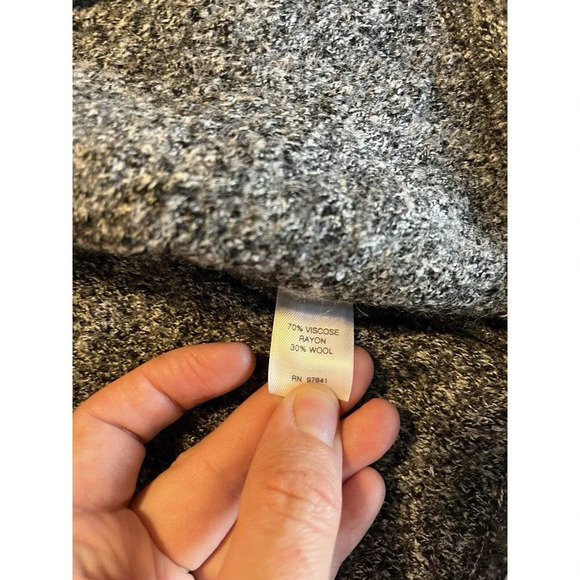 Pure J Jill Jacket Women’s L Large Gray Rayon Wool Snap Front Mandarin Collar - Picture 4 of 8